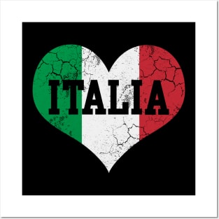 Italia Flag Heart Love Italy Italian Posters and Art